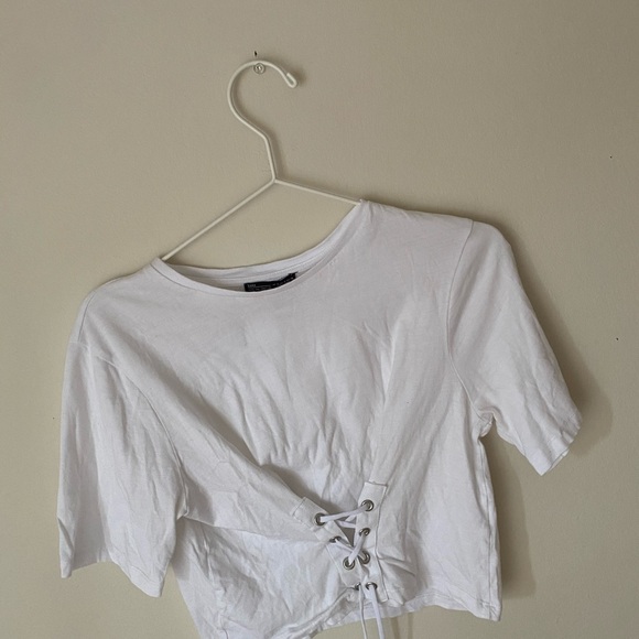 Zara White Corset Tee - Picture 3 of 5